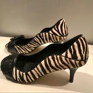 Max Studio Zebra Print Heel with Buckle Detail